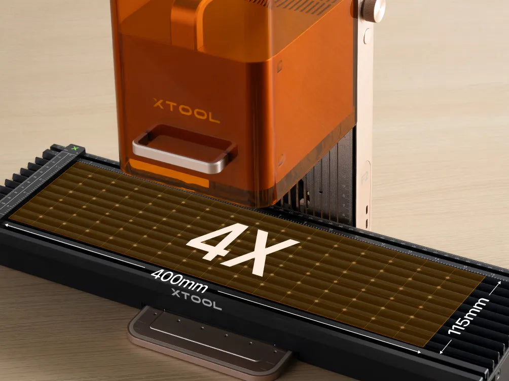 xTool F2：スライドによる拡張加工