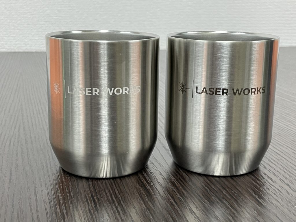サーモス THERMOSの真空断熱カップにレーザーマーキング