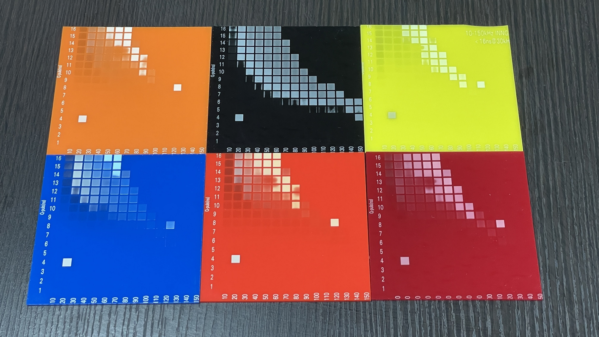 UVレーザーで各種プラスチックマーキングテスト
