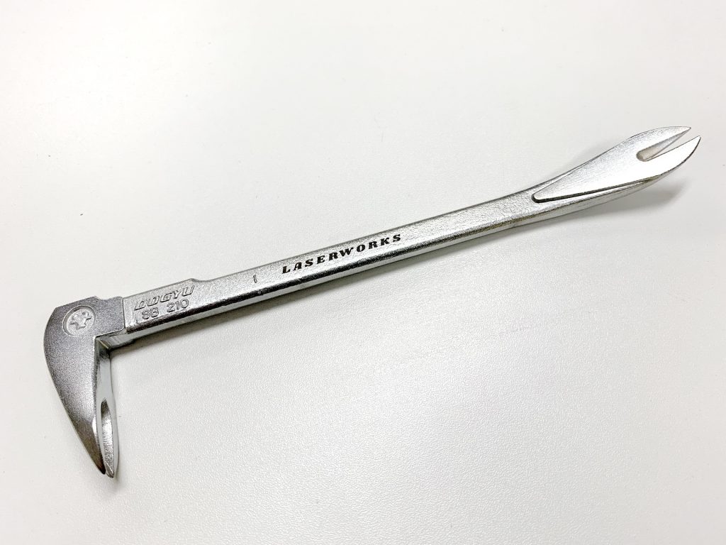 Sバール（メッキ処理）にレーザー刻印